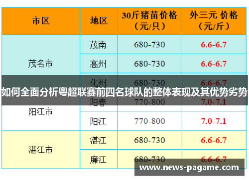 如何全面分析粤超联赛前四名球队的整体表现及其优势劣势